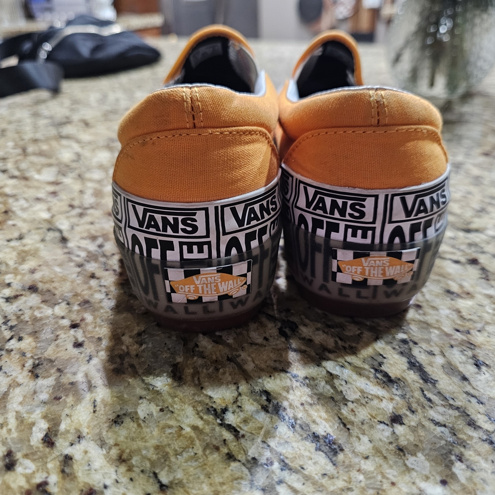 Vans Womens Orange Slip-On Shoes - Picture 4 of 8